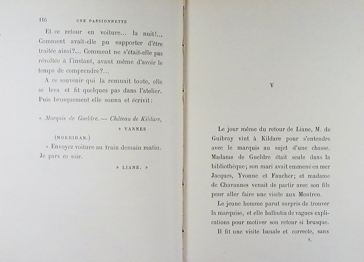 Gyp - A Passion. Calmann Lévy, 1891, Full Purple Morocco Binding Signed Bézard.-photo-1