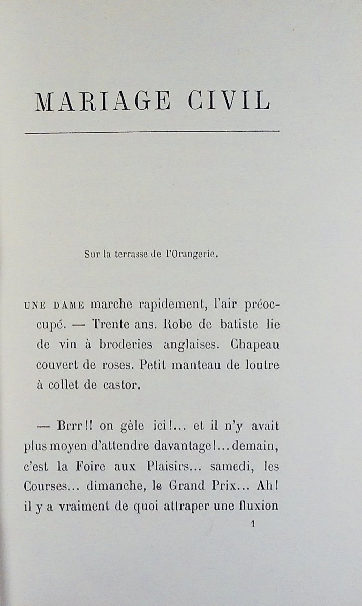 GYP - Mariage civil. Calmann-Lévy, 1892, reliure plein maroquin violet signée Bézard.-photo-4