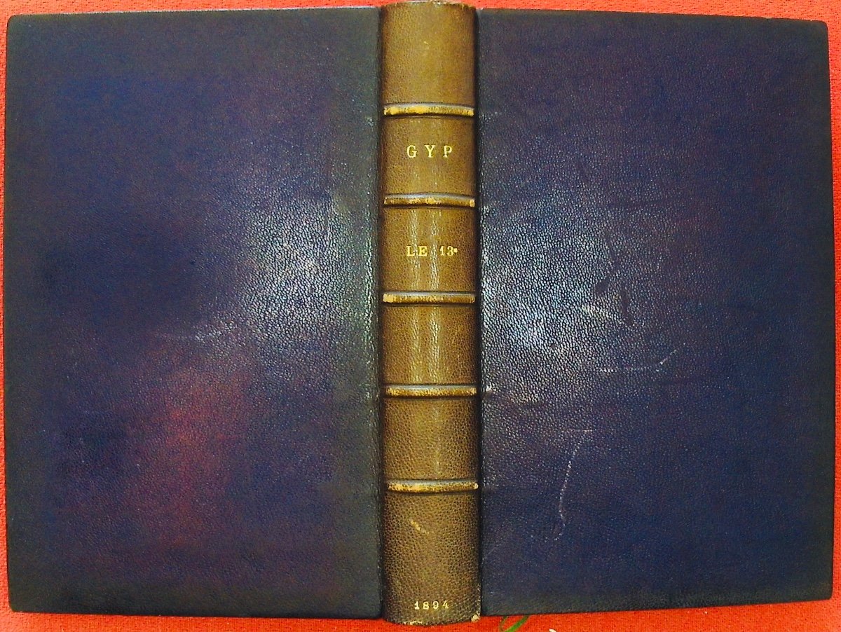 Gyp - The 13th. Calmann Lévy, 1894, Full Purple Morocco Binding Signed Bézard, Gilt Head.-photo-6