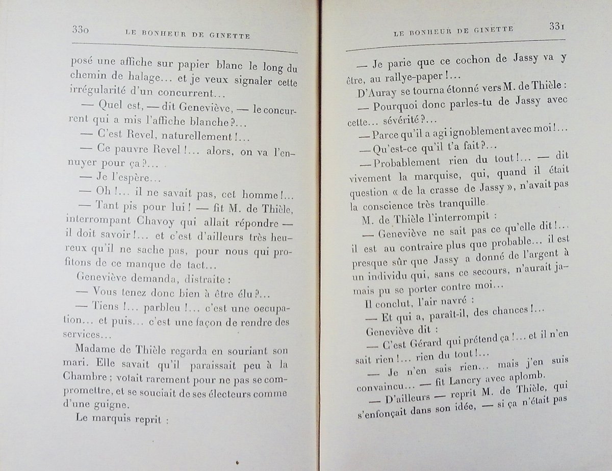GYP - Le Bonheur de Ginette. Calmann Lévy, 1895, reliure plein maroquin violet signé Bézard.-photo-5