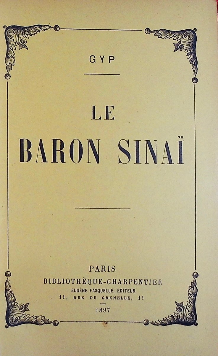 Gyp - Baron Sinai. Charpentier, 1897, Full Purple Morocco Binding Signed Bézard.