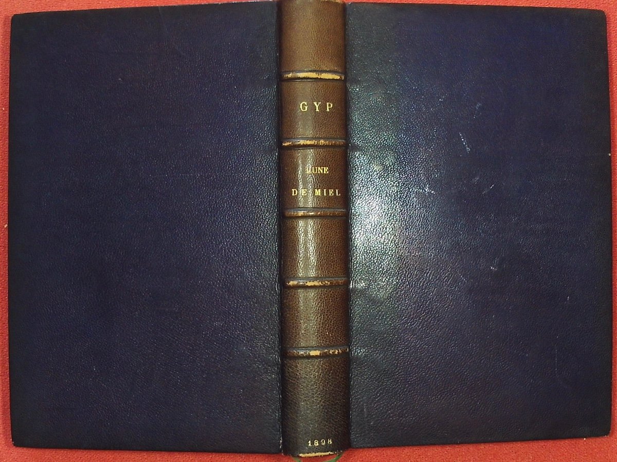 Gyp – Honeymoon. Calmann Lévy, 1898, Full Purple Morocco Binding Signed Bézard.-photo-5