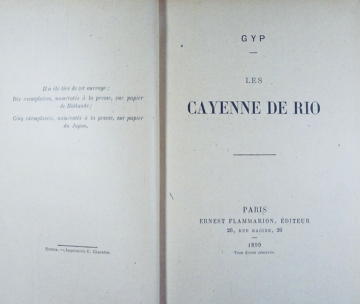 GYP - Les Cayenne de Rio. Flammarion, 1899, reliure plein maroquin violet signée Bézard.-photo-2