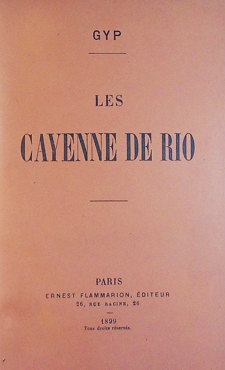 GYP - Les Cayenne de Rio. Flammarion, 1899, reliure plein maroquin violet signée Bézard.