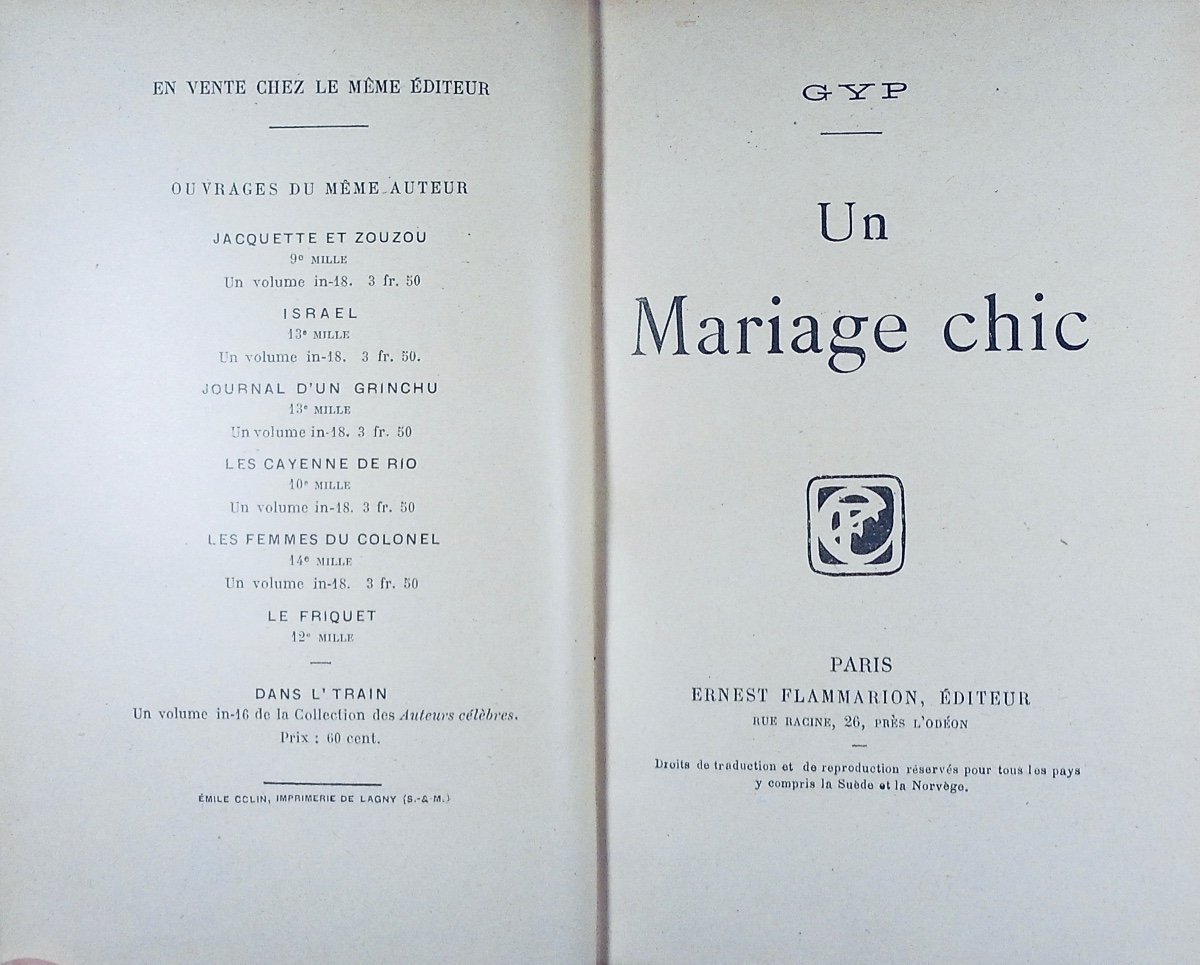 GYP - Un mariage chic. Flammarion, vers 1902, reliure plein maroquin violet signée Bézard.-photo-2