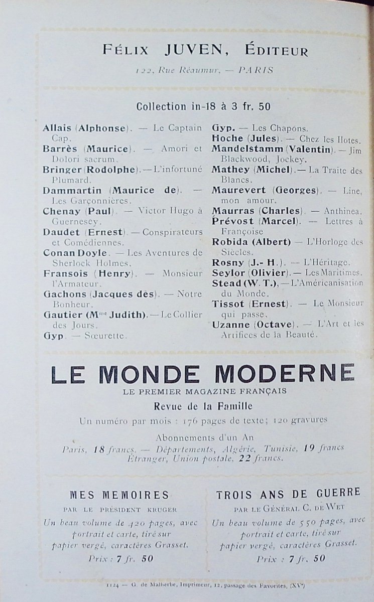 GYP - Les Chapons. Félix Juven, 1902, reliure plein maroquin violet signée Bézard, tête dorée.-photo-4
