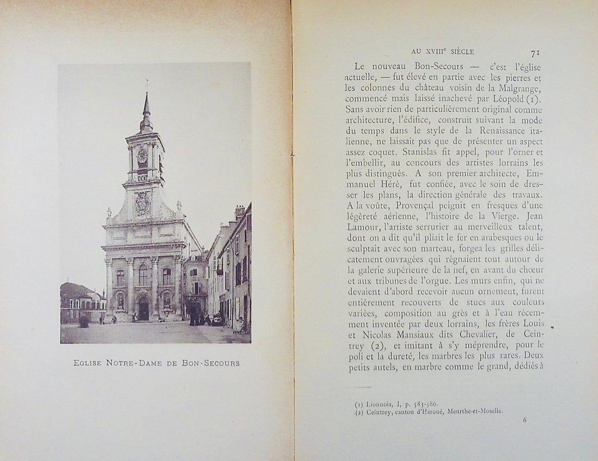 Jerome (léon) - The N.-d Church Of Bon-secours In Nancy. Nancy, Raoul Vagner, 1898, Paperback.-photo-5