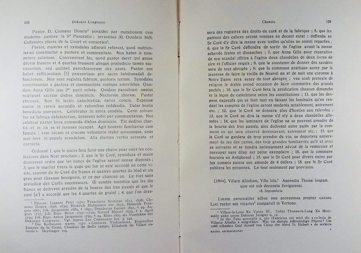 Kaiser (joh. Bapt.) - Das Archidiakonat Longuyon Am Amfange Des 17. Jahrhunderts. 1928, Paperback.-photo-5