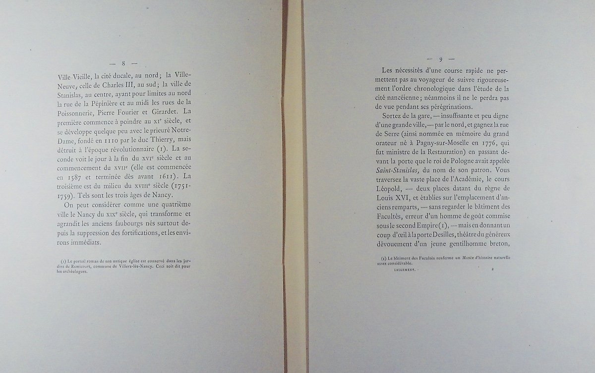 LALLEMENT (Louis) - Nancy vu en deux heures. Nancy, Crépin-Leblond, 1881, broché.-photo-4