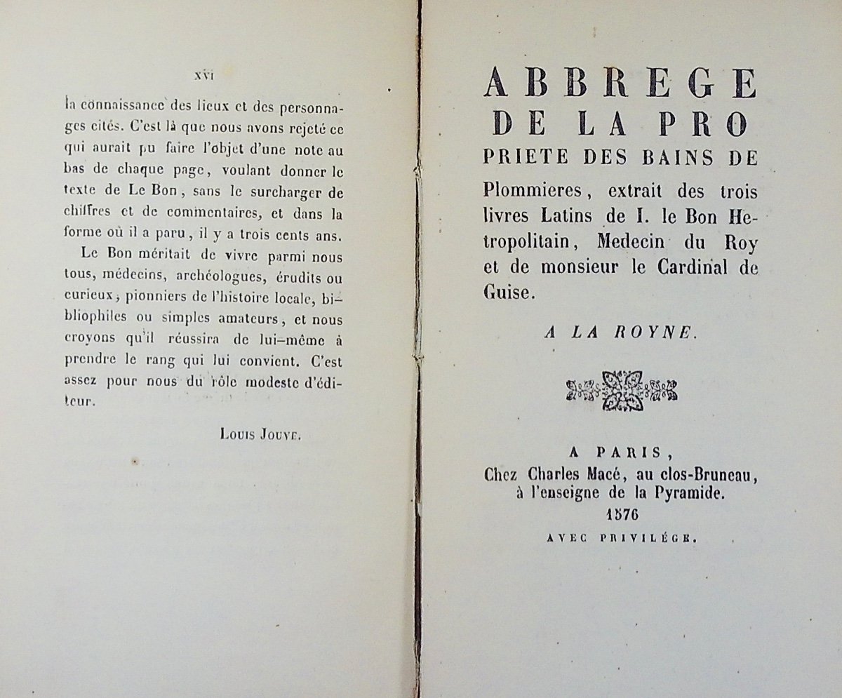 Le Bon (jean) - Summary Of The Ownership Of Plombières Waters. Victor Peyrou, 1869, Paperback.-photo-5