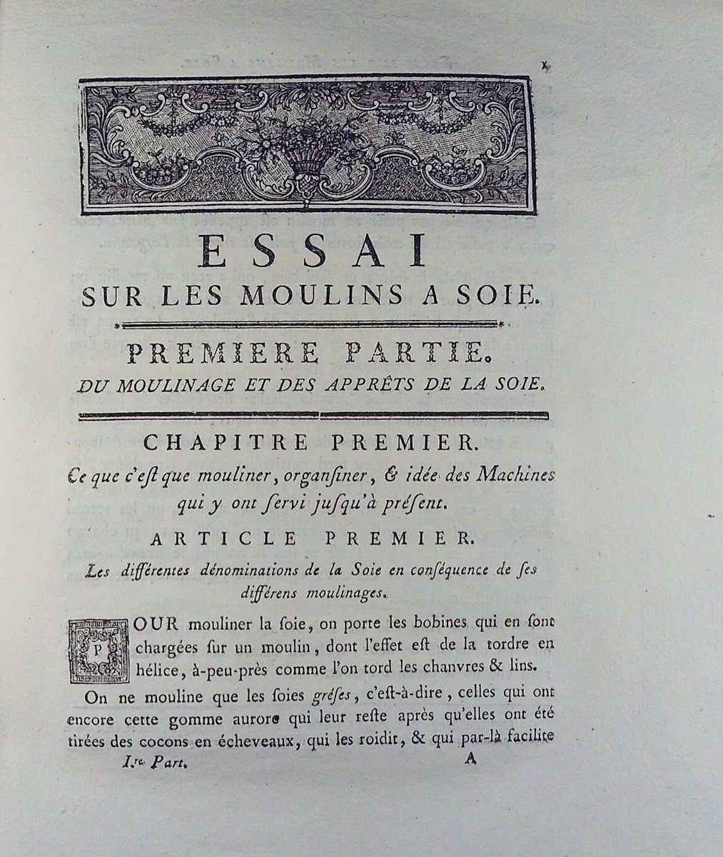 LE PAYEN (Charles-Bruno) - Essai sur les moulins à soie et description d'un moulin. 1767.-photo-1