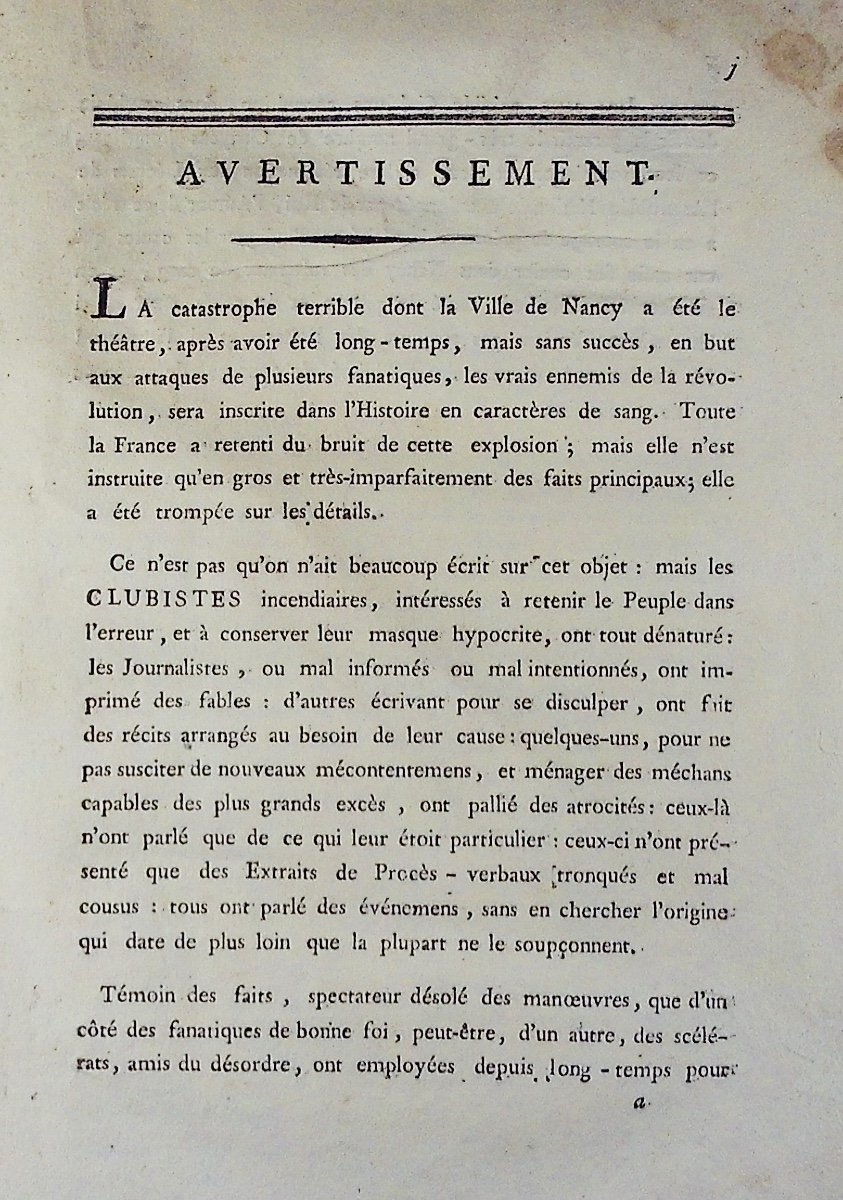 LÉONARD -  Relation exacte et impartiale de ce qui s'est passé à Nancy, le 31 août 1790. -photo-2