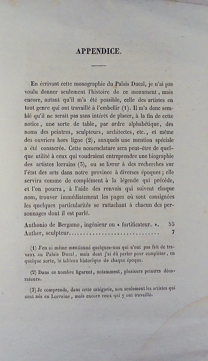 LEPAGE (Henri) - Le palais ducal de Nancy. Nancy, Chez A. Lepage, 1852, broché.-photo-1