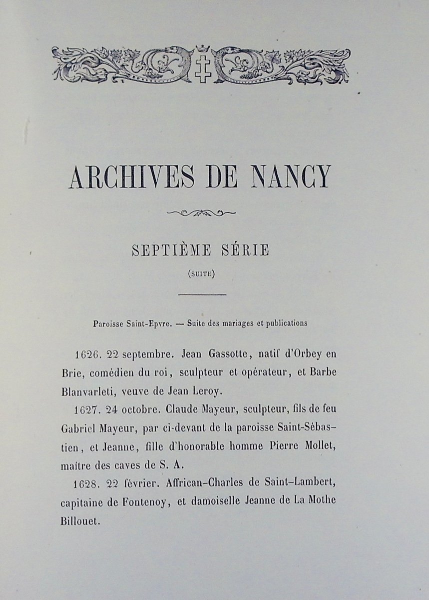 LEPAGE (Henri) - Les archives de Nancy. Wiener, 1865, 4 volumes brochés.-photo-8