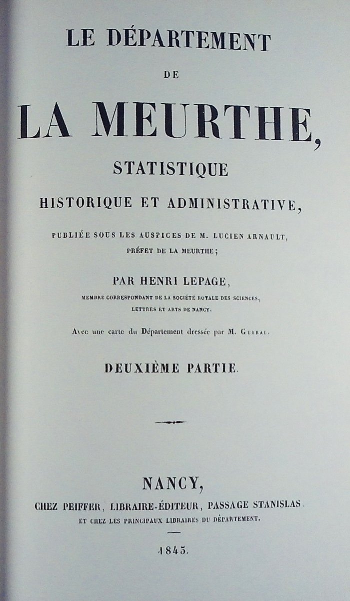 LEPAGE - Le département de la Meurthe. Berger-Levrault, 1978, reliures toile  d'éditeur.-photo-3