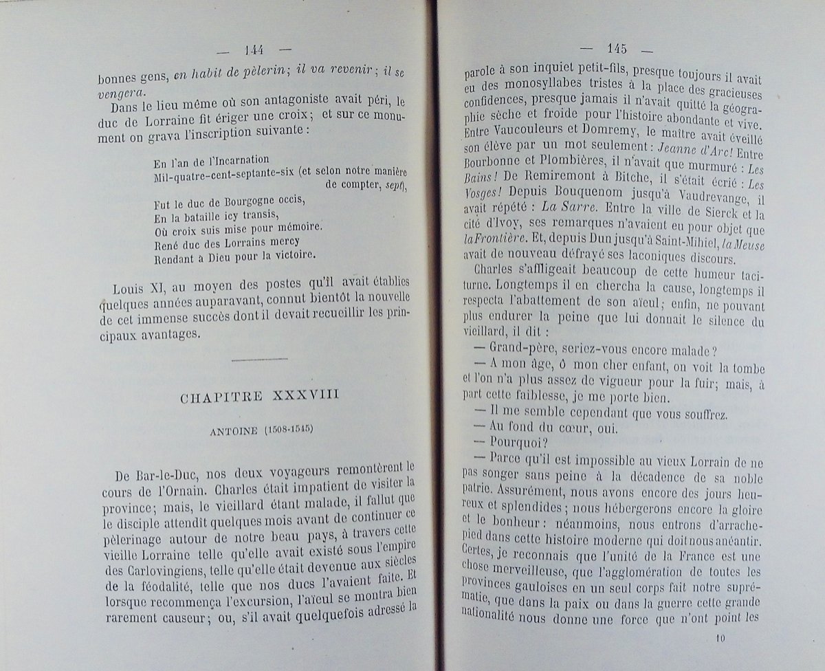 LEUPOL (L.) - Précis de l'histoire Lorraine.  Grosjean, 1874, reliure pleine toile d'époque.-photo-2