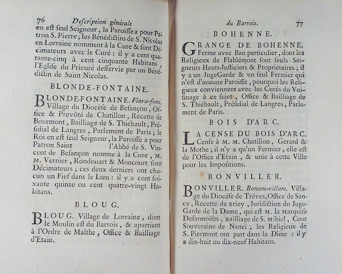 [MAILLET] - Mémoires alphabétiques pour servir à l'histoire, au pouillié du Barrois. 1749.-photo-2