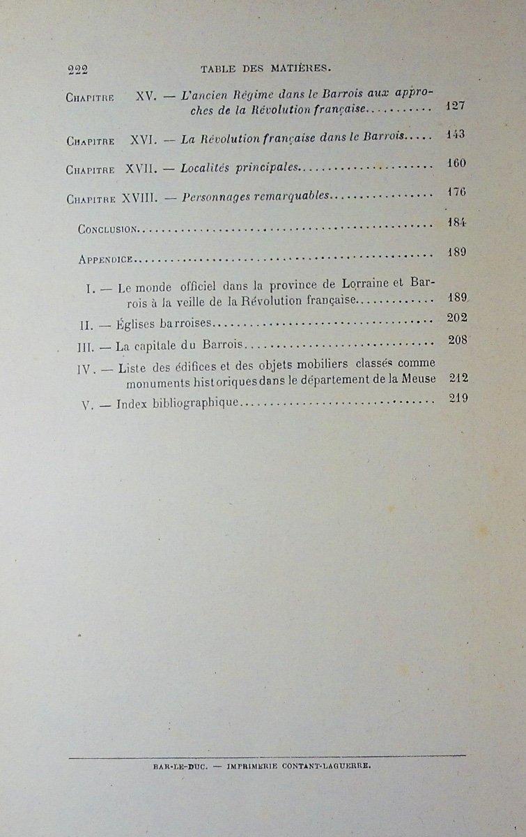 Martin (alexandre) - The Barrois Country Geography And History. Contant-laguerre, 1912, Paperback.-photo-5