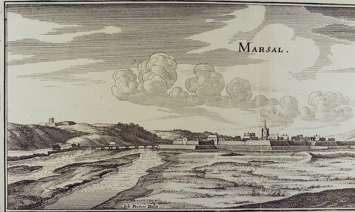 Merian - Perspective View Of Marsal. Sl (frankfurt), Se (gaspar Mérian), Around 1655.-photo-2