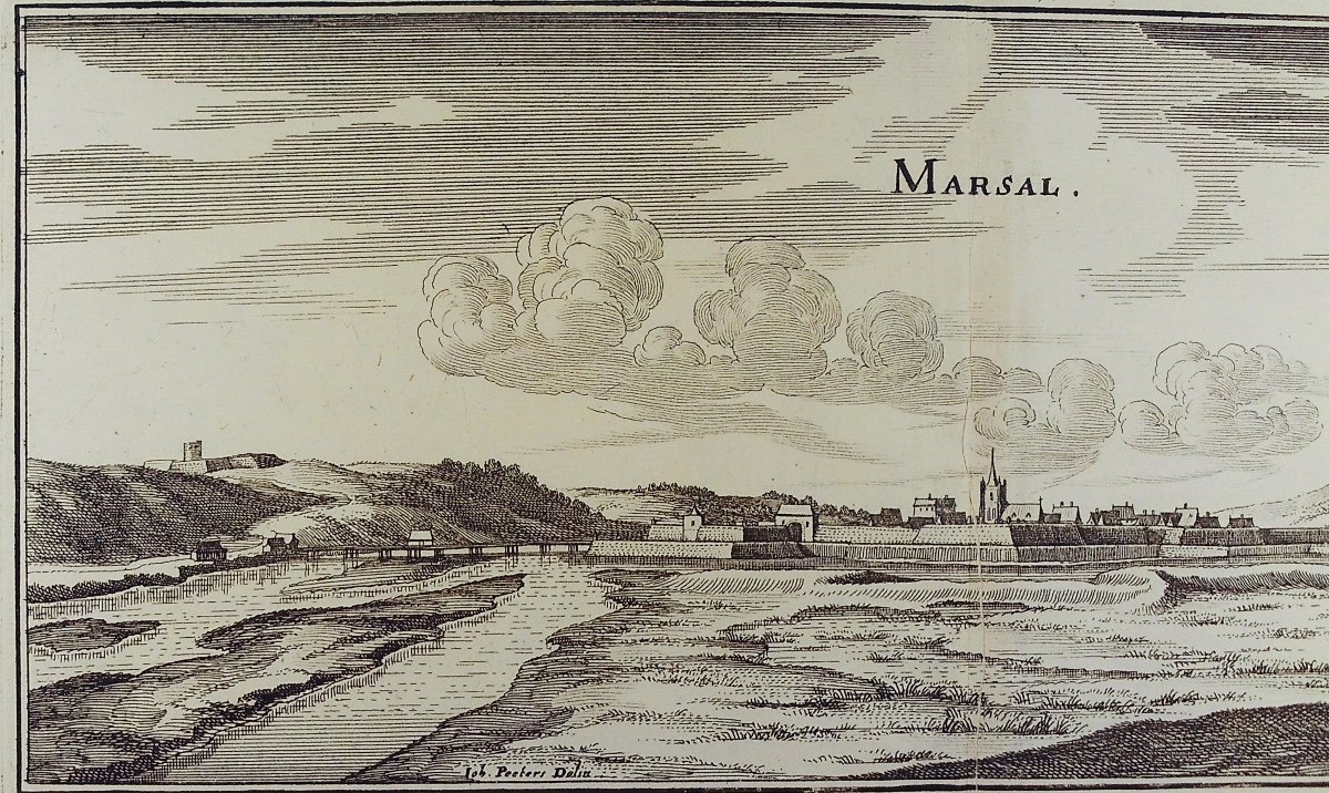 Merian - Perspective View Of Marsal. Sl (frankfurt), Se (gaspar Mérian), Around 1655.-photo-1