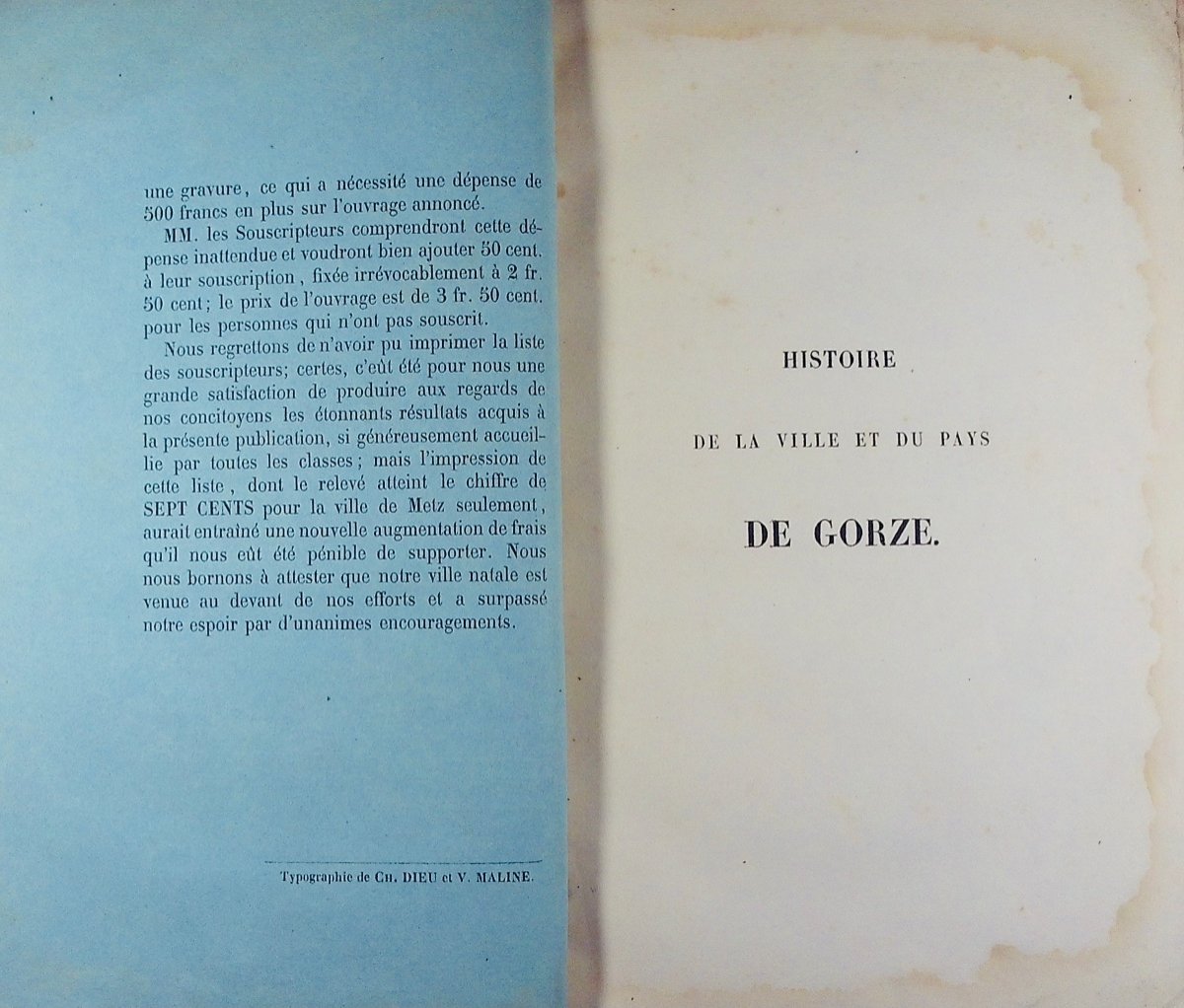 Nimsgern - History Of The Town And Country Of Gorze. Metz, Lecouteux, 1853, Old Binding.-photo-3