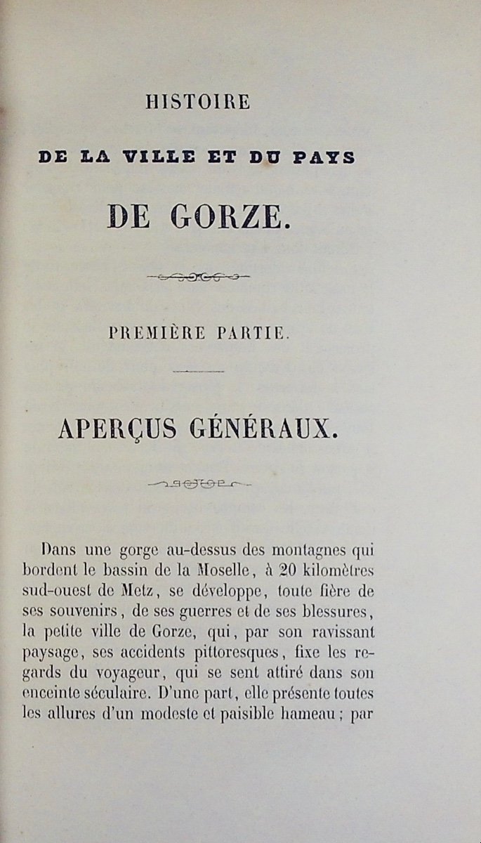 Nimsgern - History Of The Town And Country Of Gorze. Metz, Lecouteux, 1853, Old Binding.-photo-1