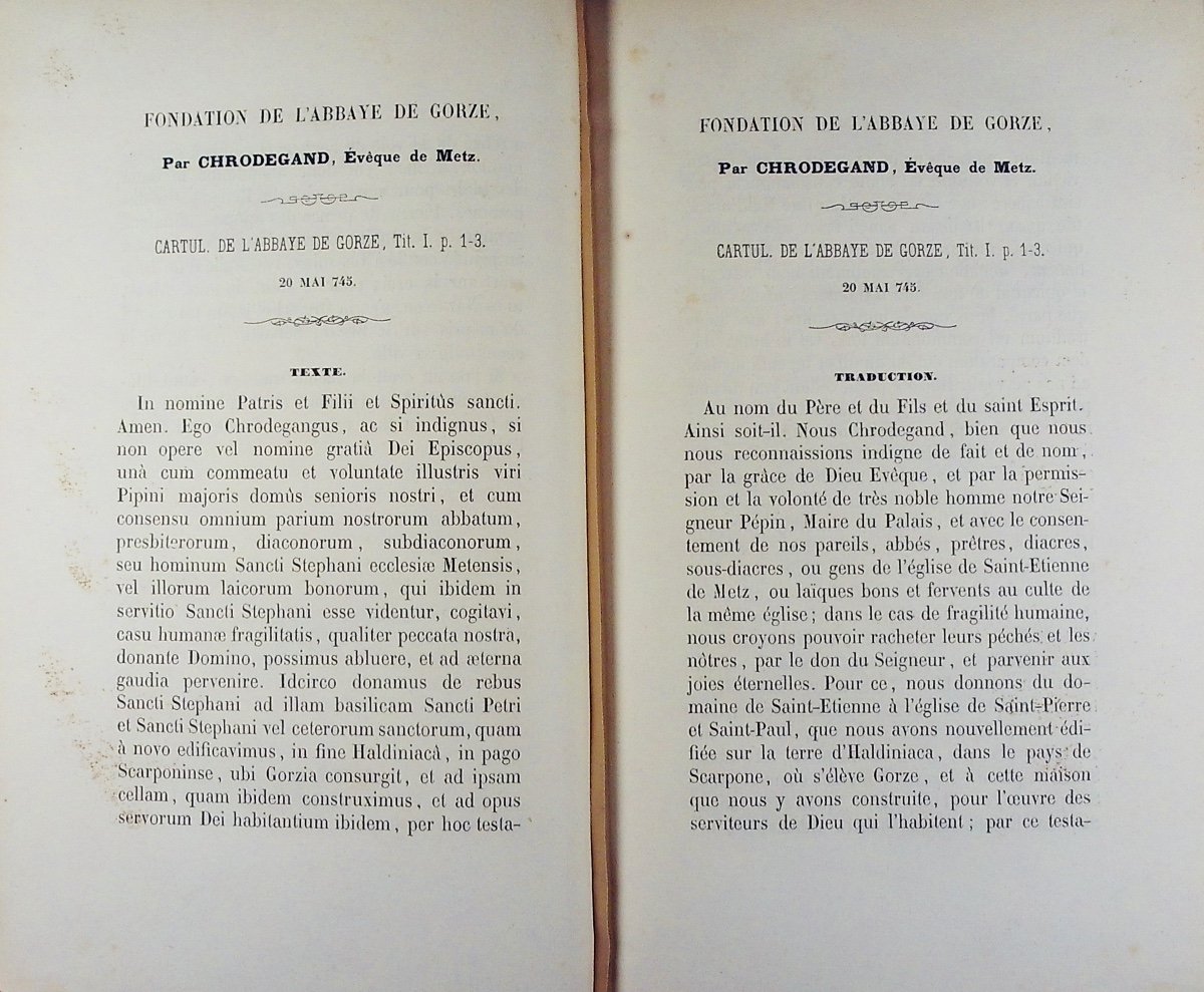 Nimsgern - History Of The Town And Country Of Gorze. Metz, Lecouteux, 1853, Old Binding.-photo-2