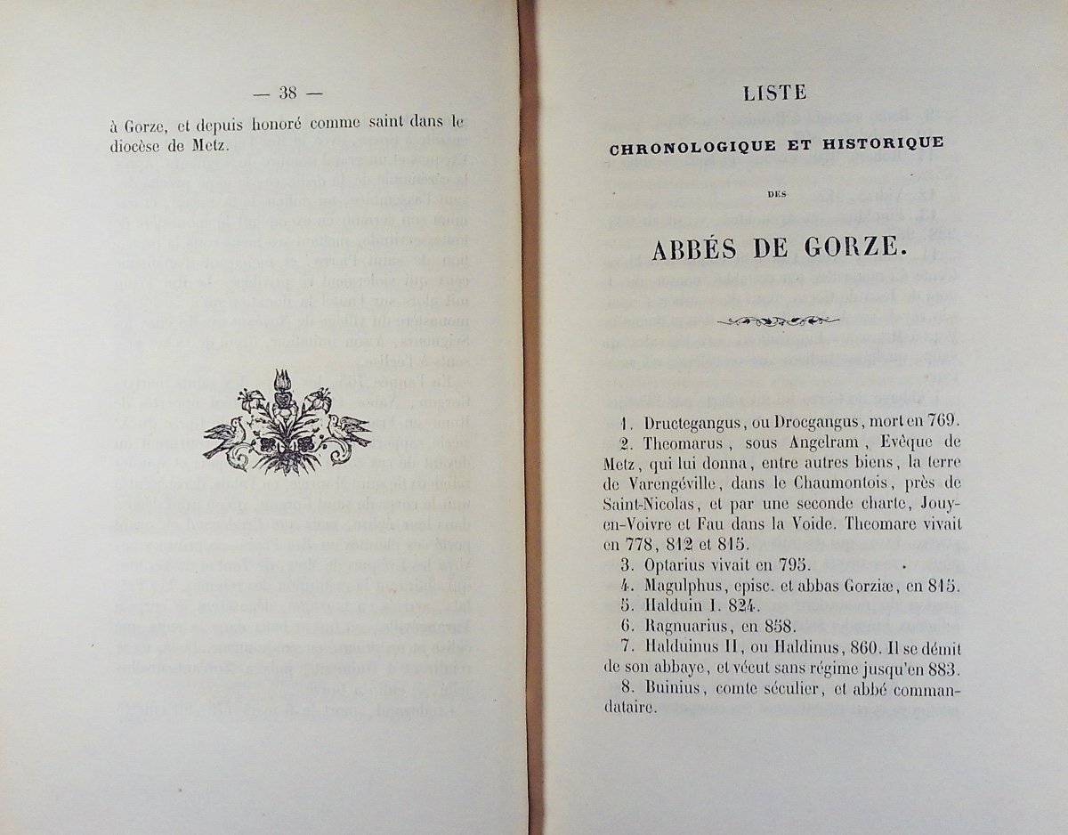 Nimsgern - History Of The Town And Country Of Gorze. Metz, Lecouteux, 1853, Old Binding.-photo-3