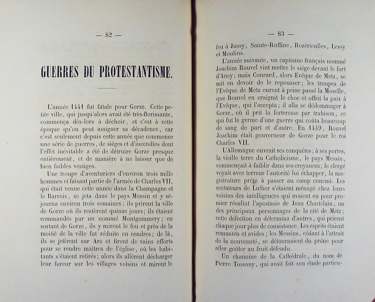 Nimsgern - History Of The Town And Country Of Gorze. Metz, Lecouteux, 1853, Old Binding.-photo-4