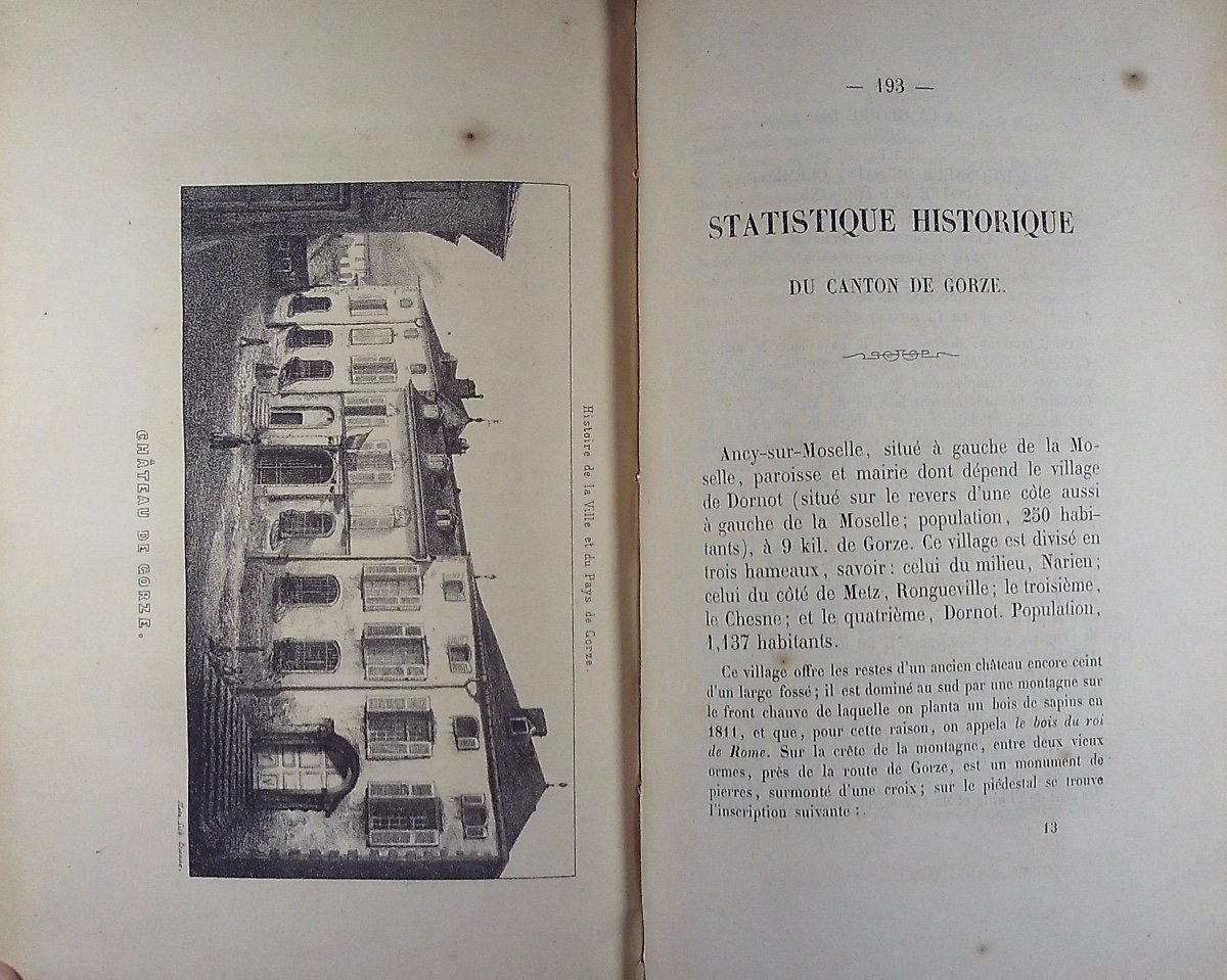 Nimsgern - History Of The Town And Country Of Gorze. Metz, Lecouteux, 1853, Old Binding.-photo-6