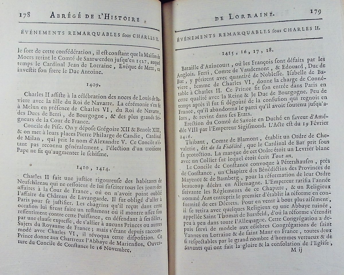 Henriquez - Chronological Summary Of The History Of Lorraine. Moutard, 1775, Contemporary Binding, 2 Vols.-photo-2