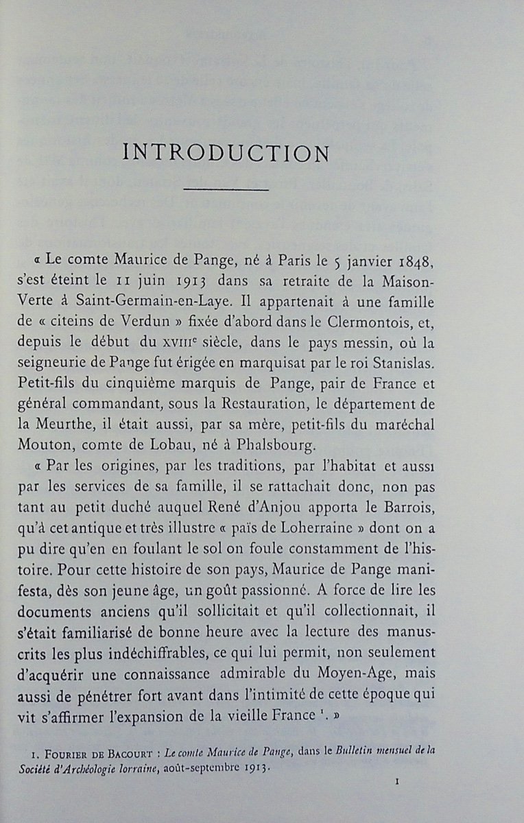 PANGE (Maurice Cte de) - Les lorrains et la France au moyen-âge. Jeanne Lafitte, 1981.-photo-1