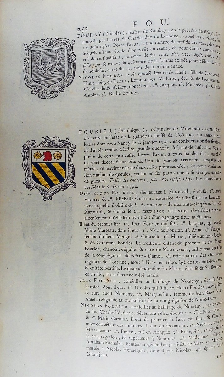 Pelletier (dom Ambroise) - Nobility Or Armorial Of Lorraine And Barrois. Thomas, 1758.-photo-3