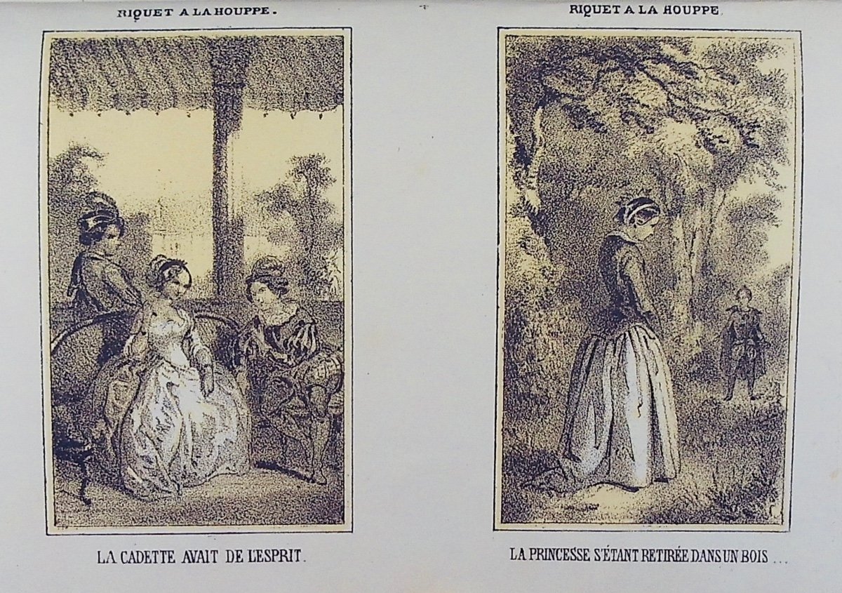 PERRAULT (Claude) - Riquet à la houppe. Le chat botté. Contes illustrés. Haguenthal, vers 1830.-photo-2