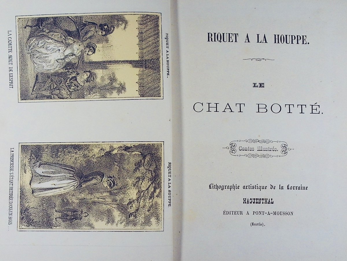 PERRAULT (Claude) - Riquet à la houppe. Le chat botté. Contes illustrés. Haguenthal, vers 1830.-photo-3