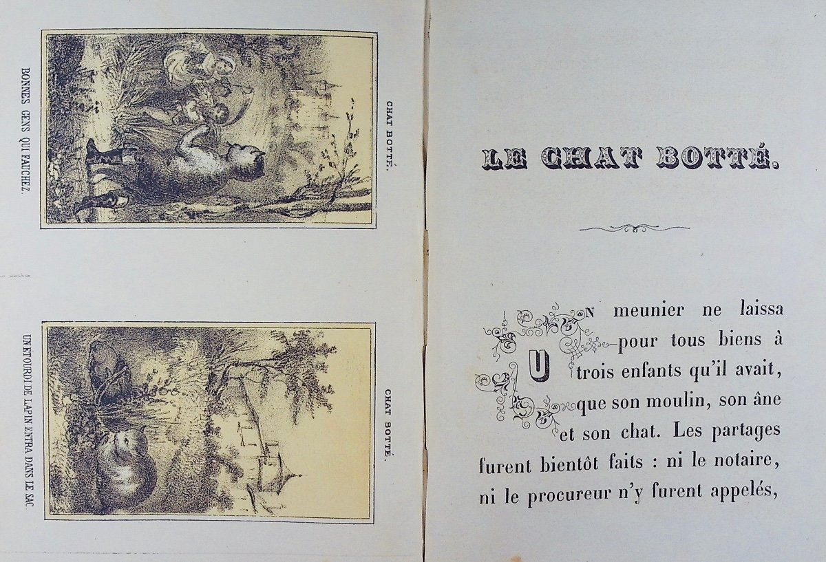 PERRAULT (Claude) - Riquet à la houppe. Le chat botté. Contes illustrés. Haguenthal, vers 1830.-photo-4