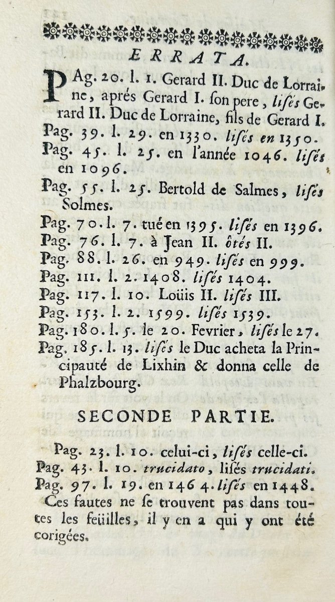 Picart (benoit) - Supplement To The History Of The House Of Lorraine. Toul, Chez Rolin, 1712.-photo-4