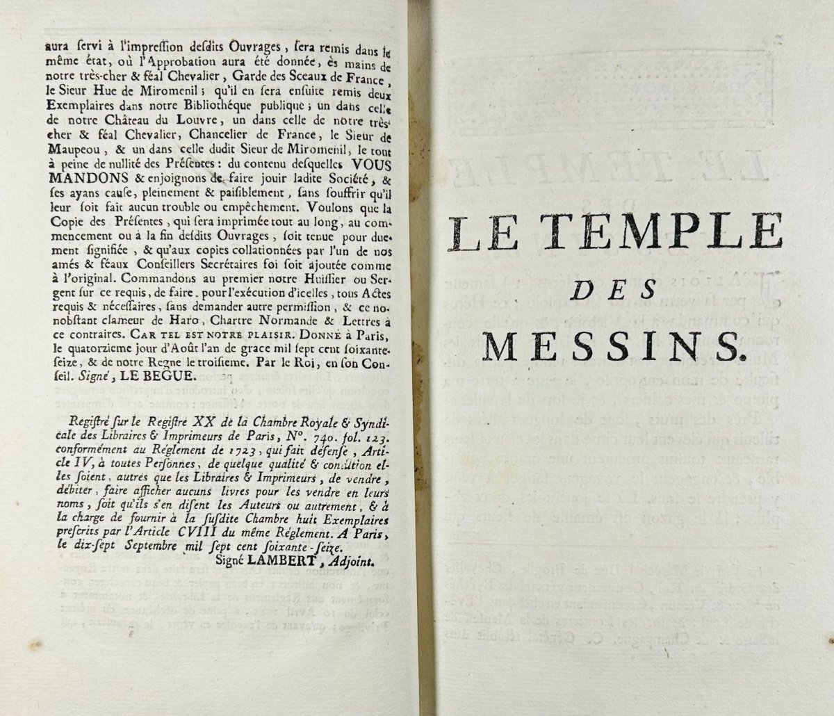 PIERRON (Bernardin) - Le temple des messins, poème. Metz, Collignon, 1779, reliure d'époque.-photo-4