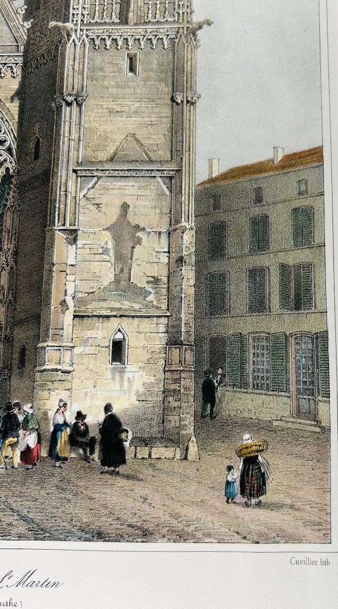 [pont-à-mousson] - Sansonetti - Portal Of The Saint Martin Church In Pont-à-mousson. Around 1840.-photo-1