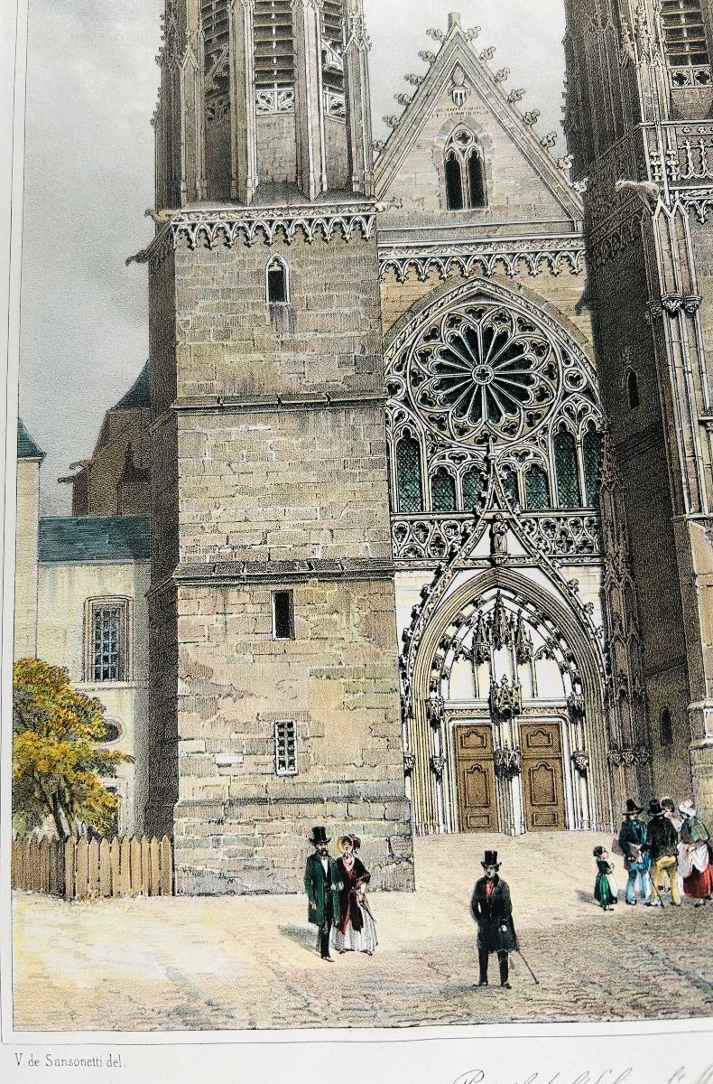 [pont-à-mousson] - Sansonetti - Portal Of The Saint Martin Church In Pont-à-mousson. Around 1840.-photo-3