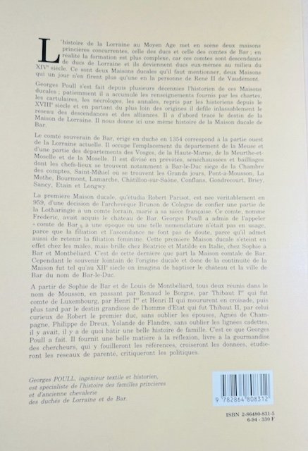 POULL (Georges) - La maison souveraine et ducale de Bar. Presses Universitaires de Nancy, 1994.-photo-8