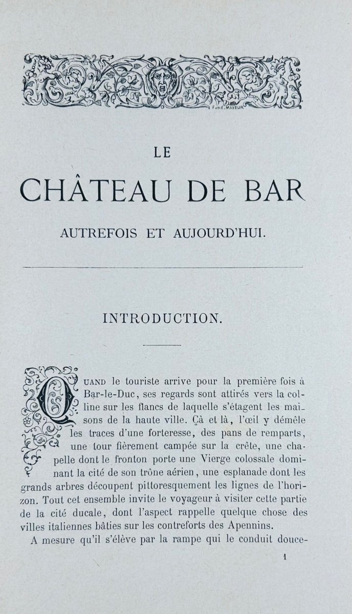 Renard (gabriel) - The Castle Of Bar In The Past And Today. Contant-laguerre, 1896, Paperback.-photo-1