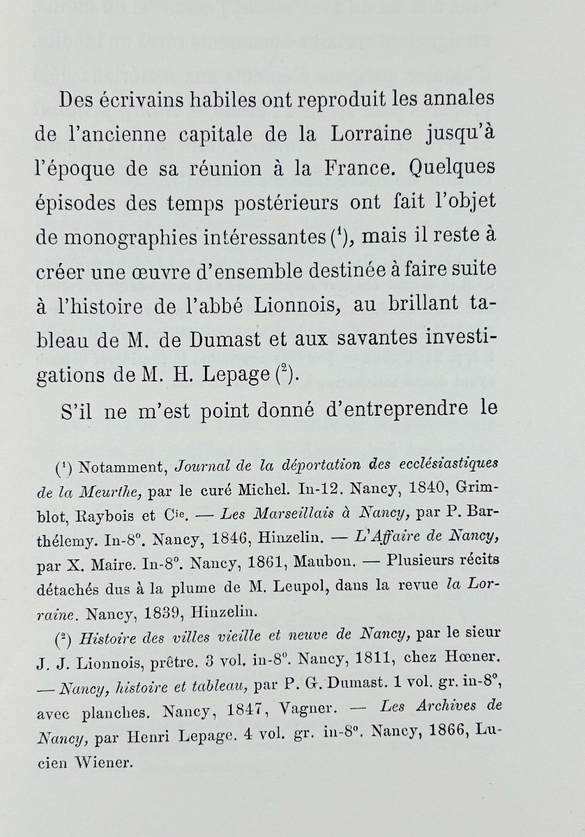 RENAULD (Jules) - Nancy en 1790, étude historique. Lucien Wiener, Husson-Lemoine. 1876, broché.-photo-3