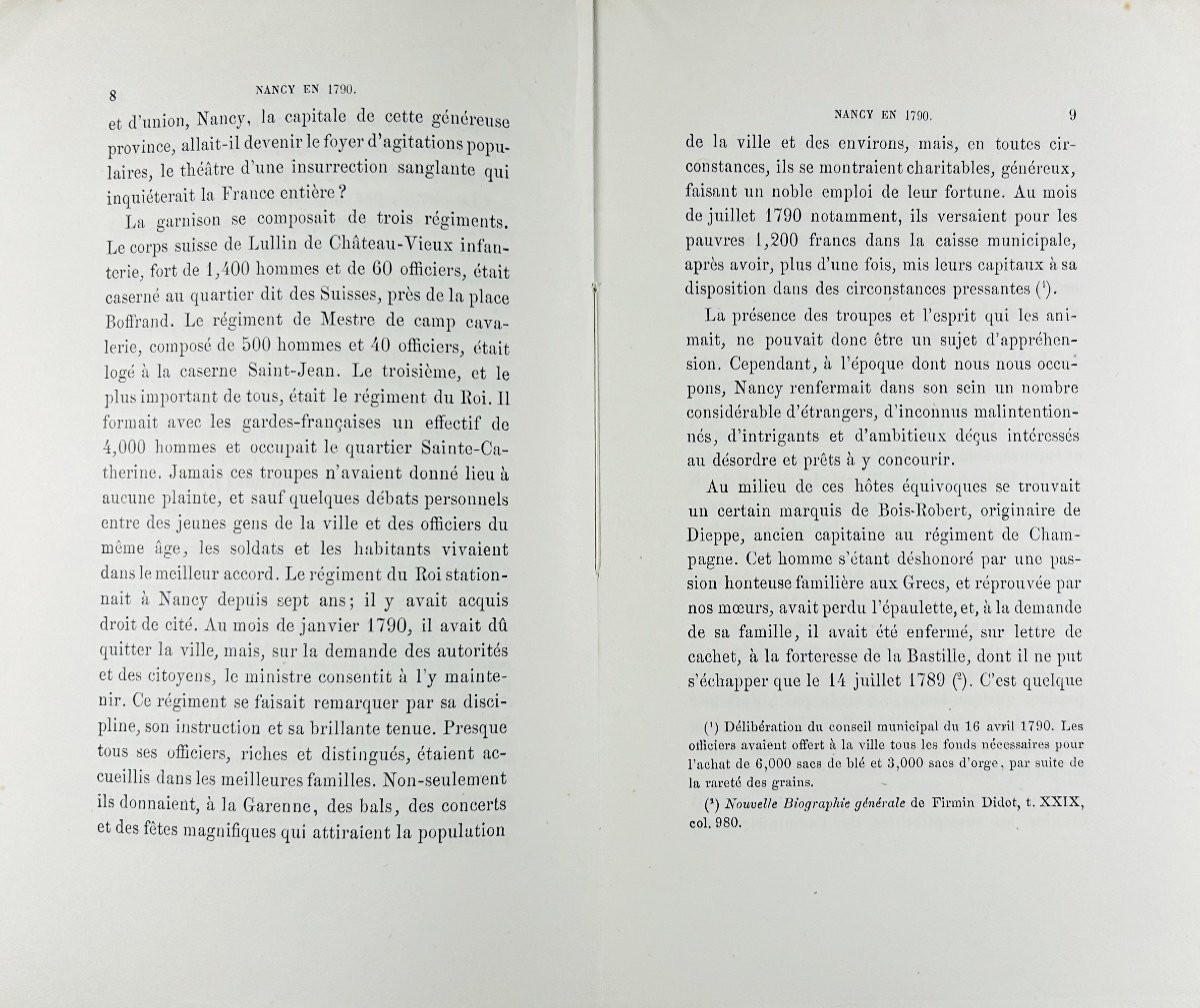 RENAULD (Jules) - Nancy en 1790, étude historique. Lucien Wiener, Husson-Lemoine. 1876, broché.-photo-4