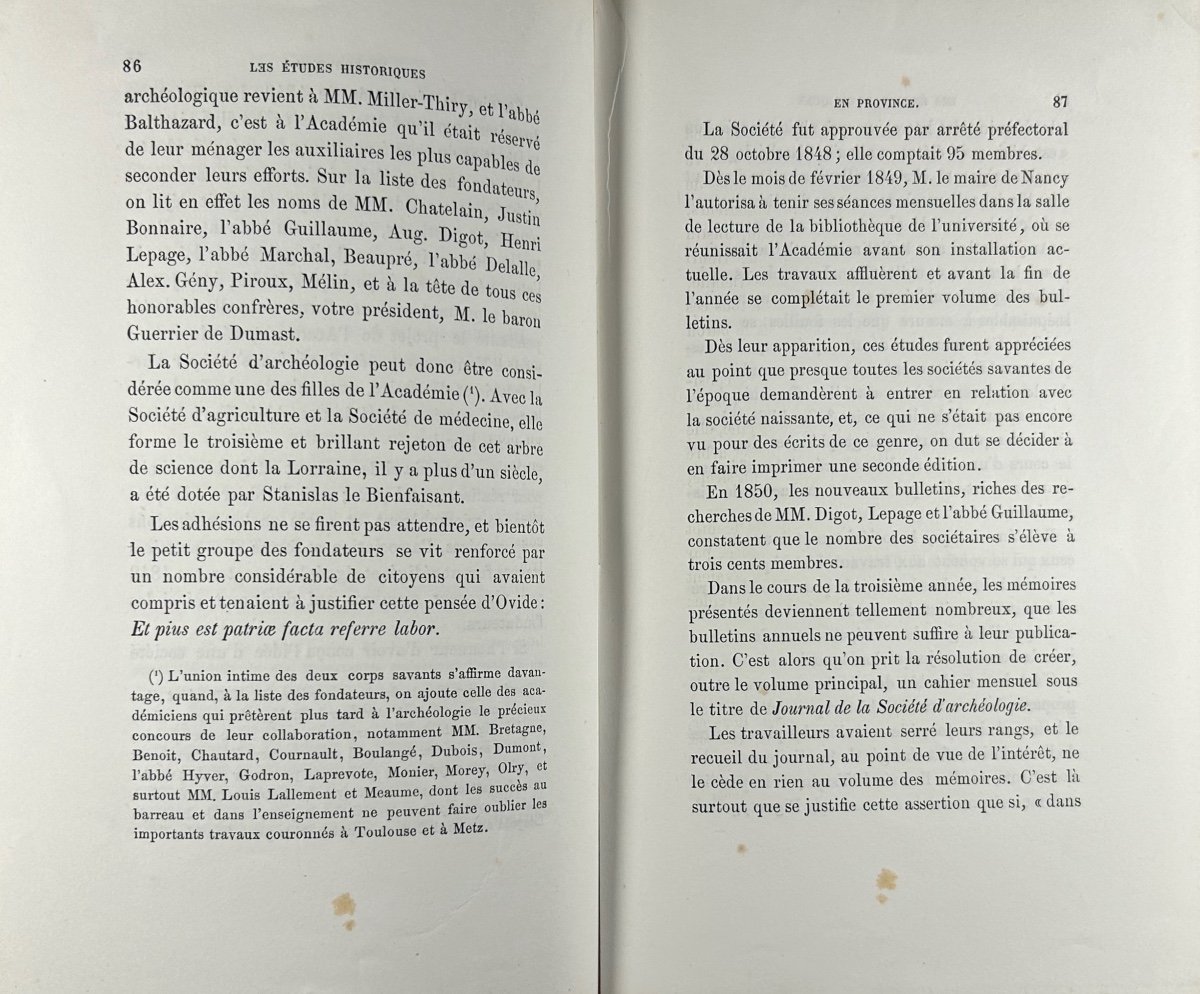 RENAULD (Jules) - Nancy en 1790, étude historique. Lucien Wiener, Husson-Lemoine. 1876, broché.-photo-6