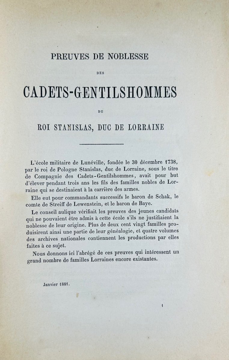 Riocour - Proofs Of Nobility Of The Cadets-gentilhommes Of King Stanislas. Dumoulin, 1881, Paperback-photo-3