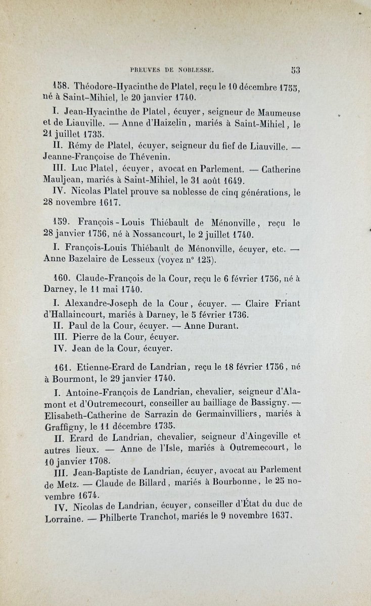 Riocour - Proofs Of Nobility Of The Cadets-gentilhommes Of King Stanislas. Dumoulin, 1881, Paperback-photo-1