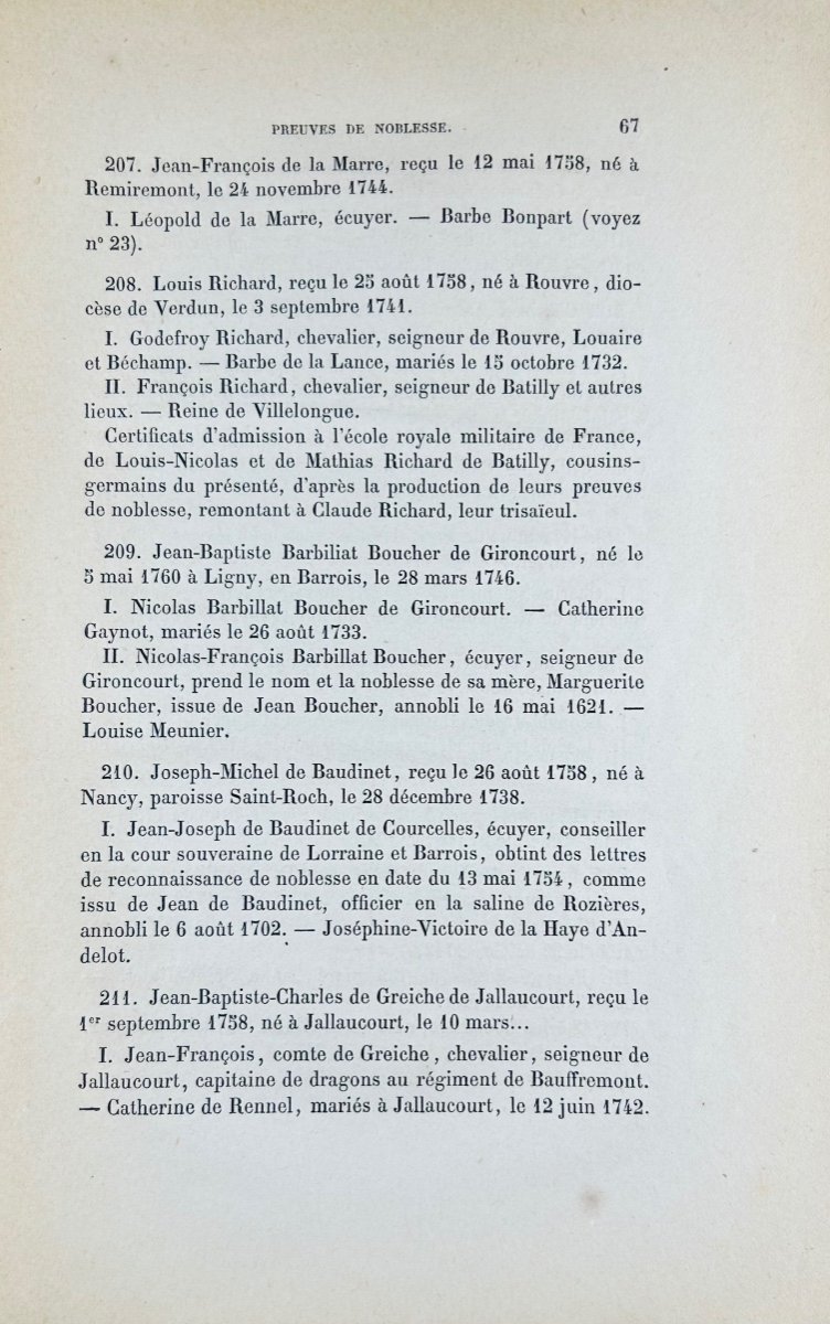 Riocour - Proofs Of Nobility Of The Cadets-gentilhommes Of King Stanislas. Dumoulin, 1881, Paperback-photo-2