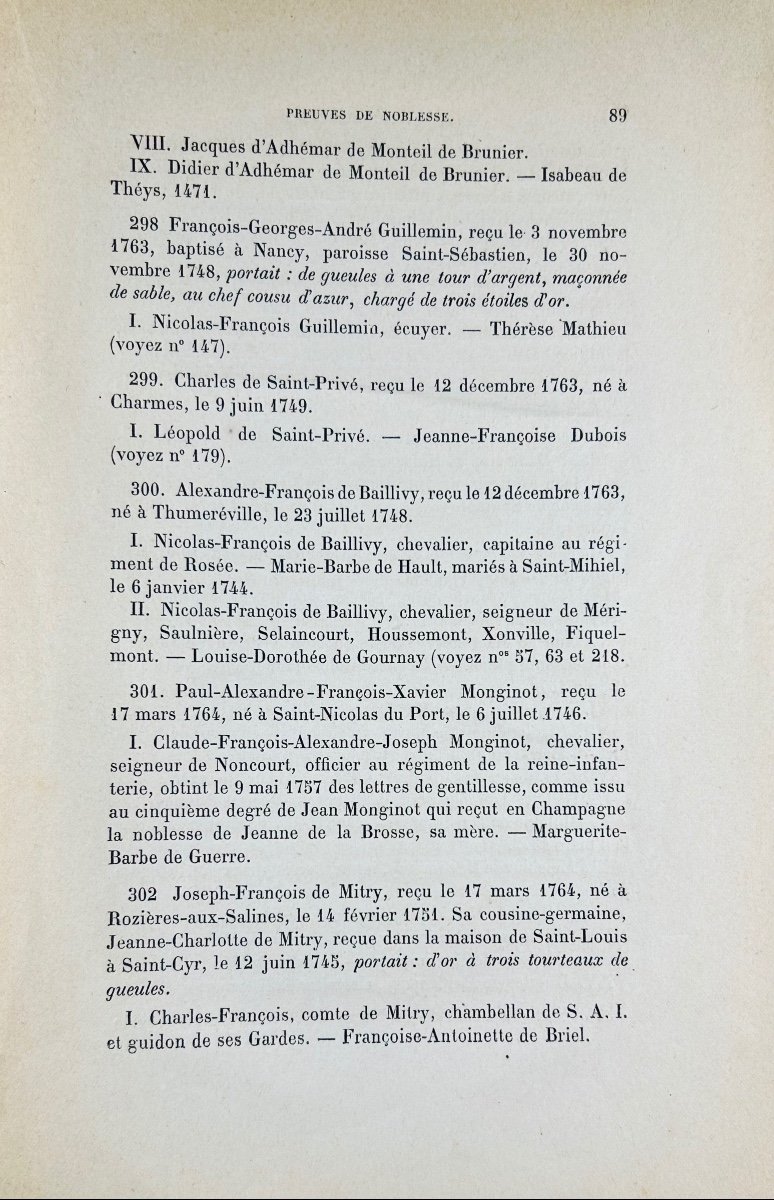 Riocour - Proofs Of Nobility Of The Cadets-gentilhommes Of King Stanislas. Dumoulin, 1881, Paperback-photo-4