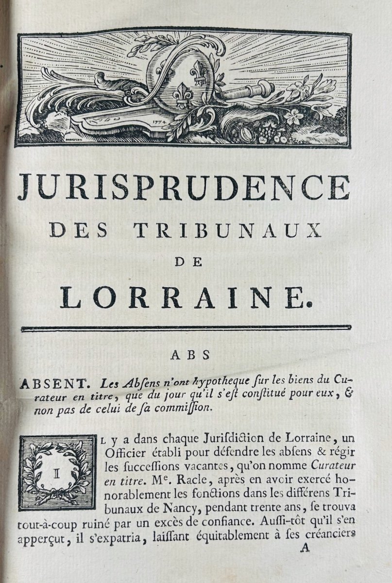 ROGEVILLE - Jurisprudence des tribunaux de Lorraine. Lamort, 1785, en reliure d'époque.-photo-4